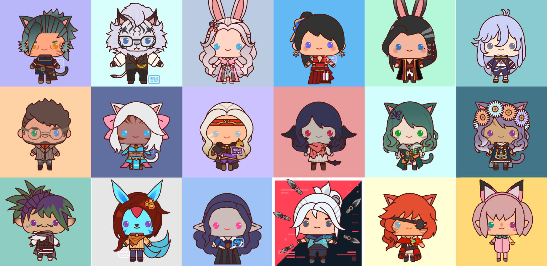 Chibi-styled illustrations Chibi-styled illustrations